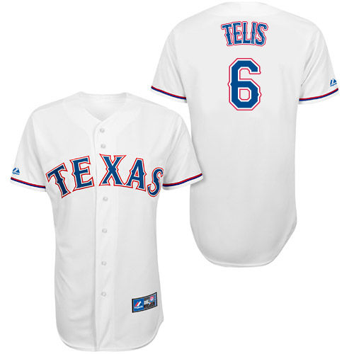 Tomas Telis #6 Youth Baseball Jersey-Texas Rangers Authentic Home White Cool Base MLB Jersey